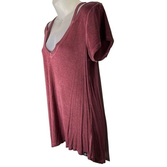 Treasure & Bond Oil Washed Cutout Tee Shirt XS - Picture 5 of 8
